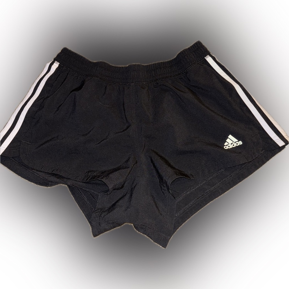 Adidas Black Athletic Shorts Lightweight Elastic Waist